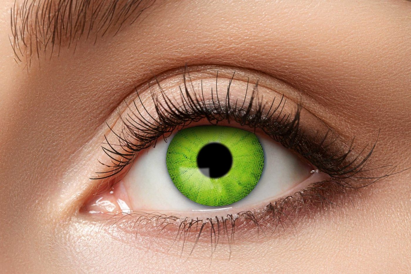 Eyecatcher Jahreslinsen Electro Green Kontaktlinse mit Minus Sehstärken von Eyecatcher