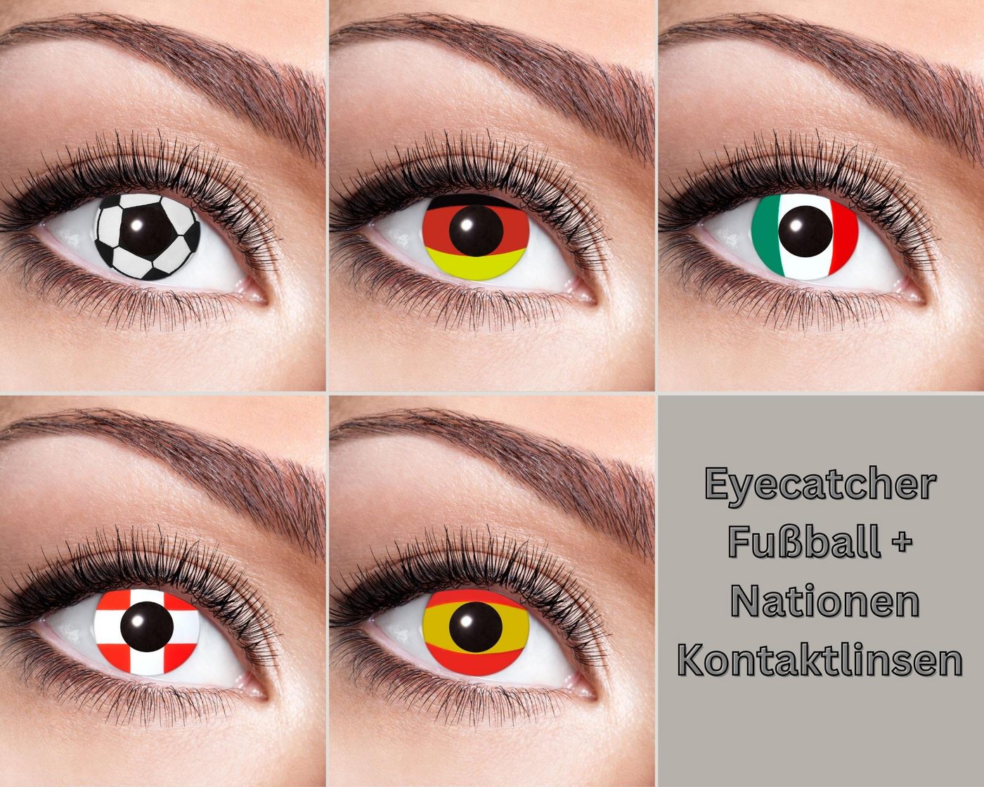 Eyecatcher Farblinsen Farbige Flaggen Kontaktlinsen verschiedene Nationen von Eyecatcher