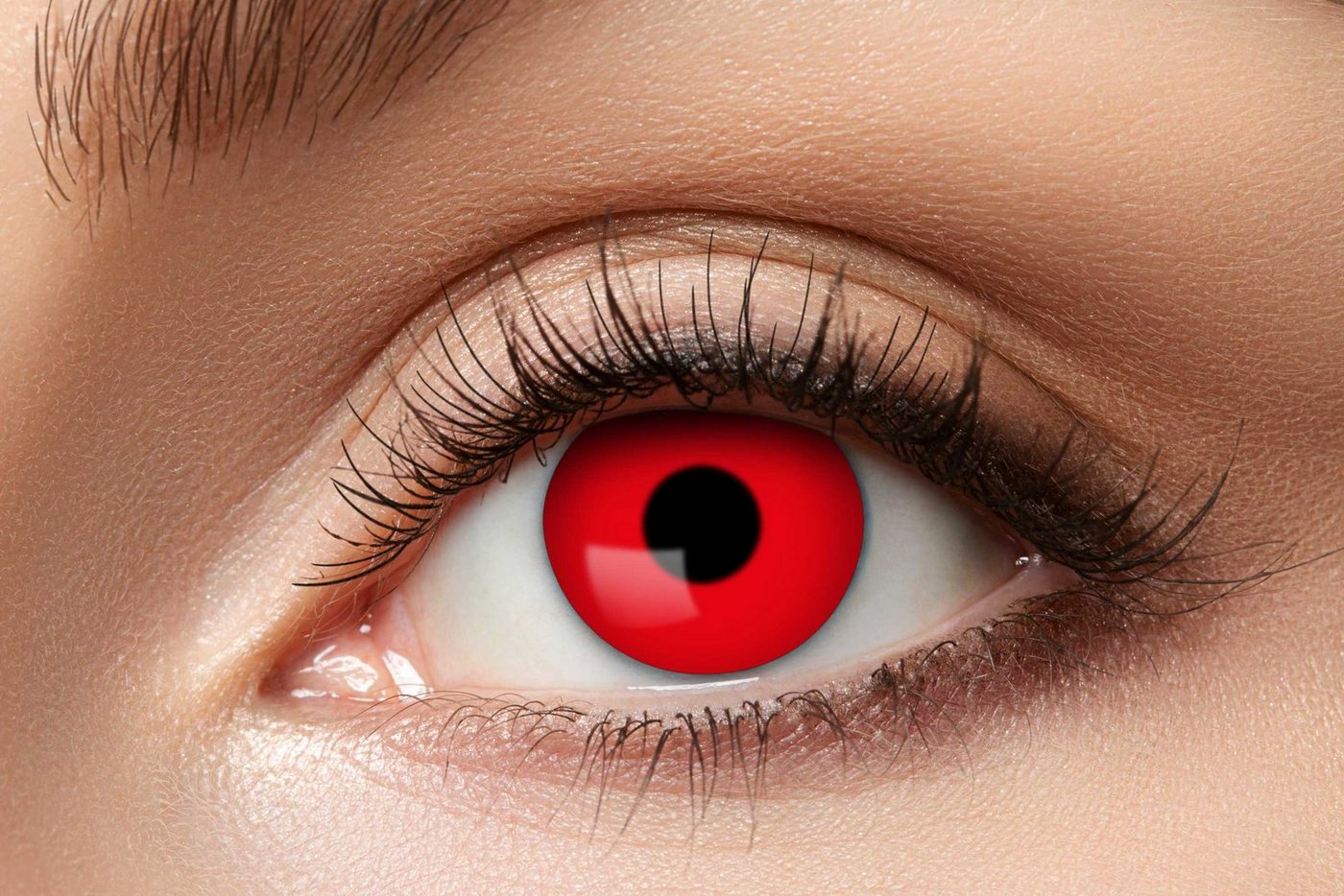 Eyecatcher Farblinsen Farbige red devil Kontaktlinsen. Rote Effektlinsen. Jahreslinsen., Teufel Kontaktlinse, Dämon Kontaktlinse von Eyecatcher