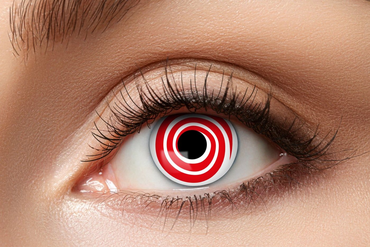 Eyecatcher Farblinsen Red Spiral Kontaktlinsen. Rote Motivlinsen. von Eyecatcher