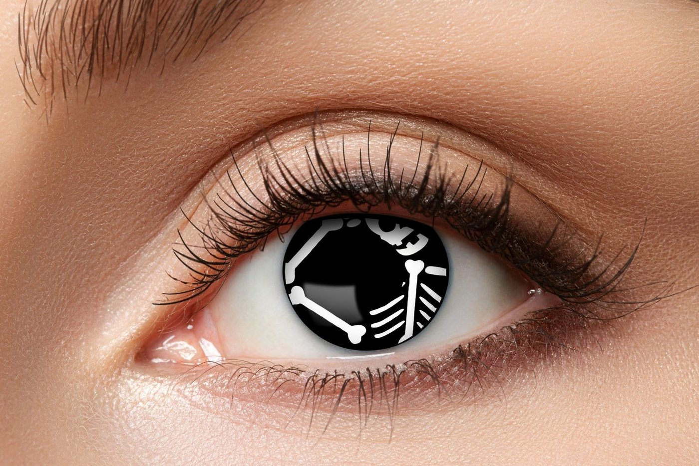 Eyecatcher Farblinsen Skelleton Kontaktlinsen. Knochen Motivlinsen. von Eyecatcher