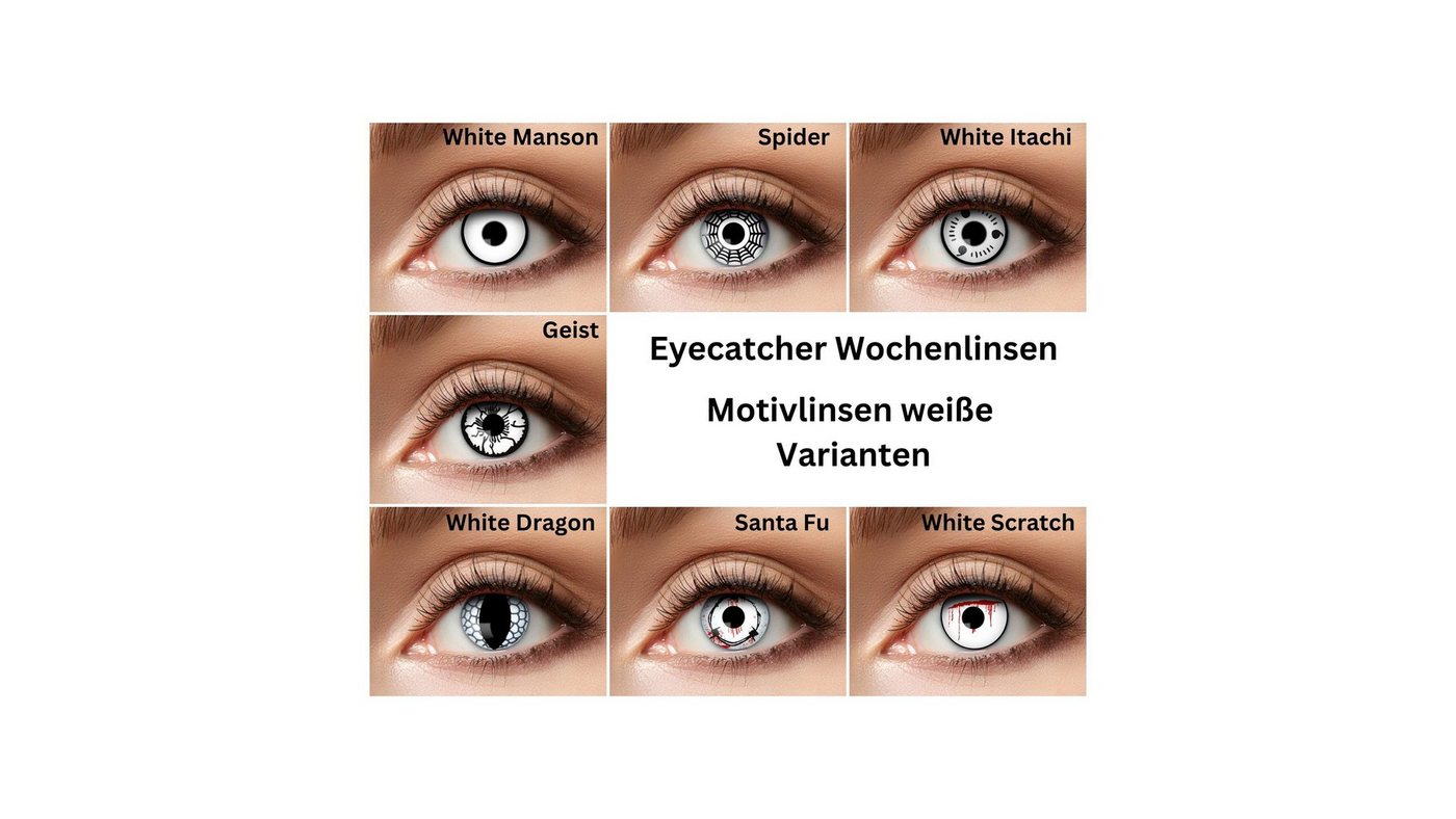 Eyecatcher Farblinsen Wochen Kontaktlinsen Motivlinsen weiße Varianten von Eyecatcher