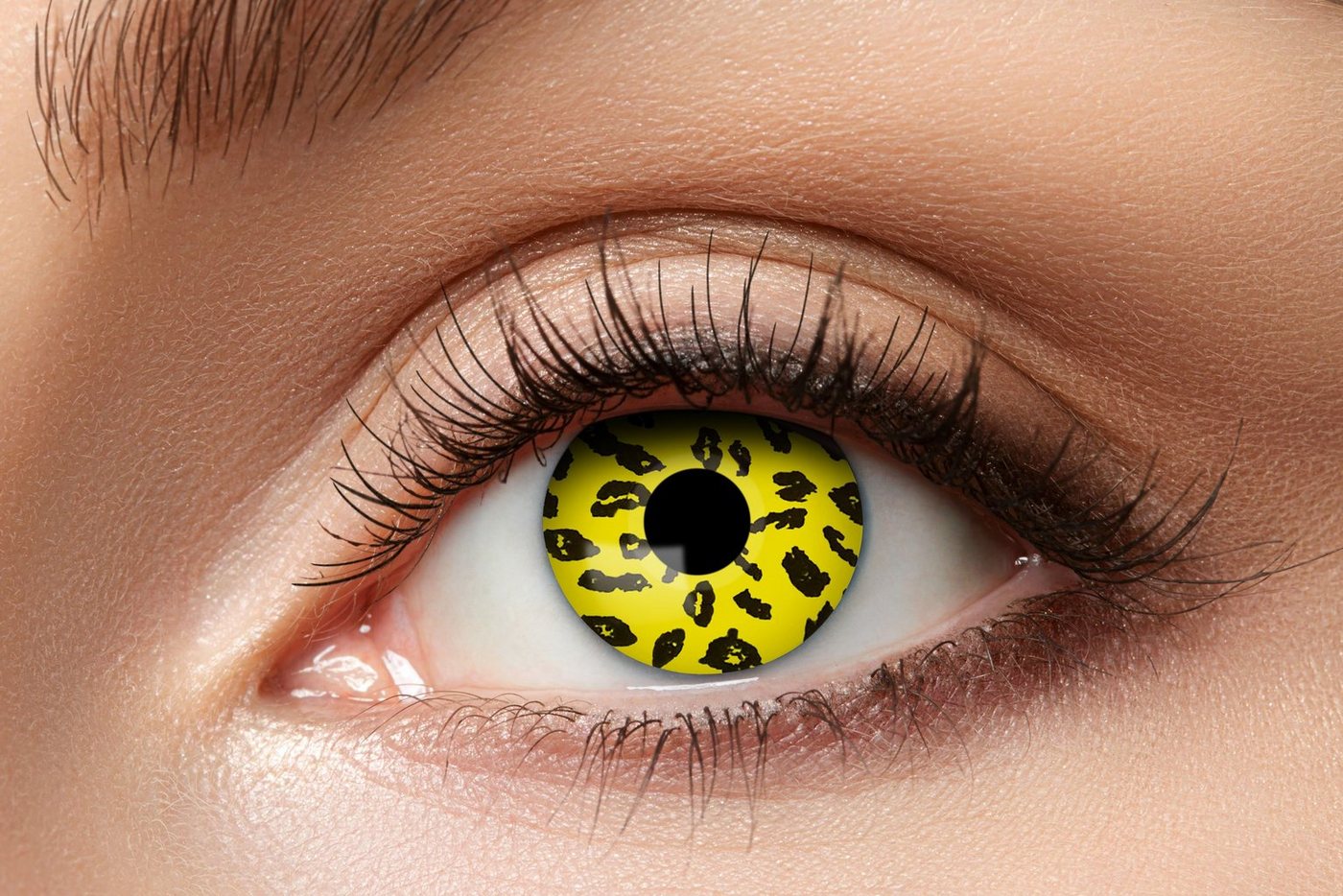 Eyecatcher Farblinsen Yellow Leopard Kontaktlinsen. Gelbe Motivlinsen. von Eyecatcher