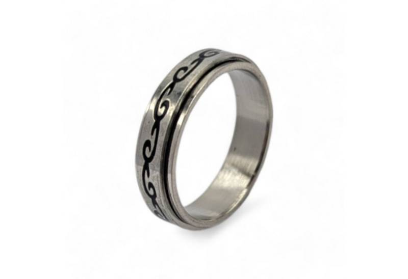 Eyecatcher Fingerring Anti Stress Fidget Ring drehbar Tribal Muster modern Anxiety Ring von Eyecatcher