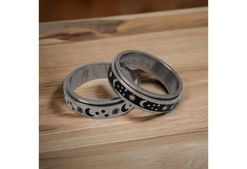 Eyecatcher Fingerring Anti Stress Ring Sonne Mond Sterne Astronomie Anxiety von Eyecatcher