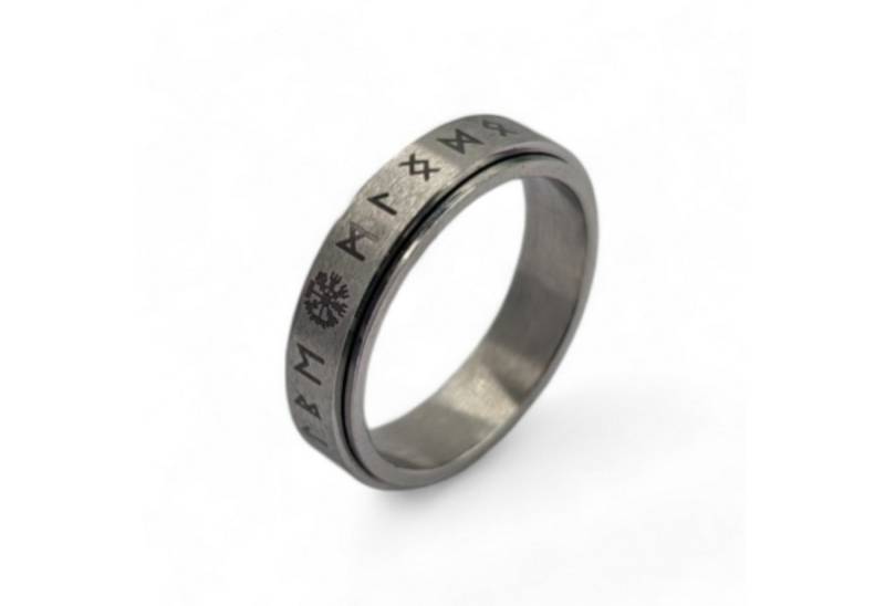 Eyecatcher Fingerring Anti Stress Ring. Drehbarer Ring mit Runen silber von Eyecatcher