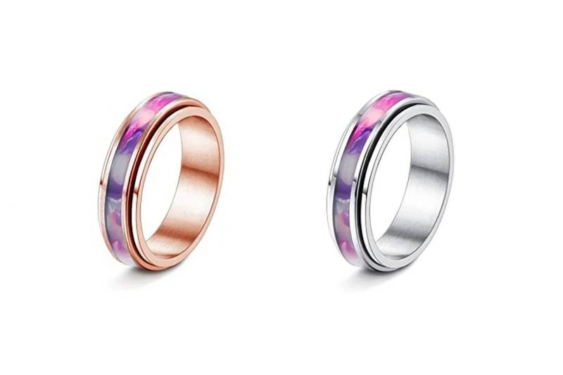 Eyecatcher Fingerring Eleganter Opal Optik Ring in Roségold und Silber, Stil von Eyecatcher