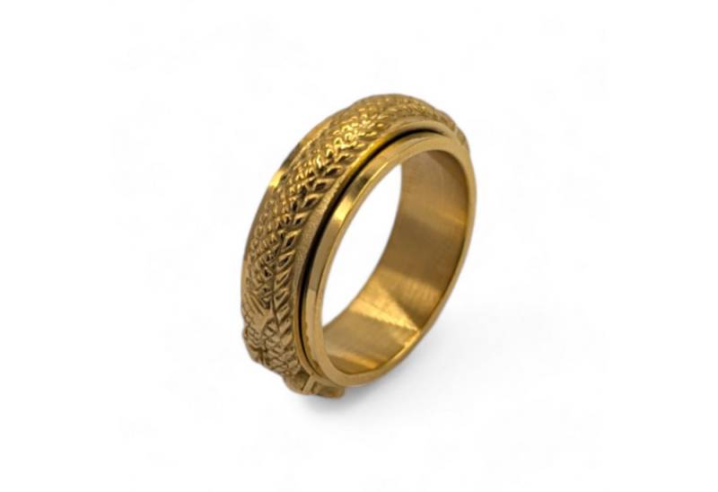 Eyecatcher Fingerring Gold o Silber Anxiety Fidget Spinner Ring Drache, Fidget Spinner Ring, Drehbarer Ring von Eyecatcher
