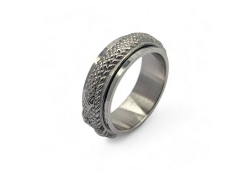 Eyecatcher Fingerring Gold o Silber Anxiety Fidget Spinner Ring Drache, Fidget Spinner Ring, Drehbarer Ring von Eyecatcher