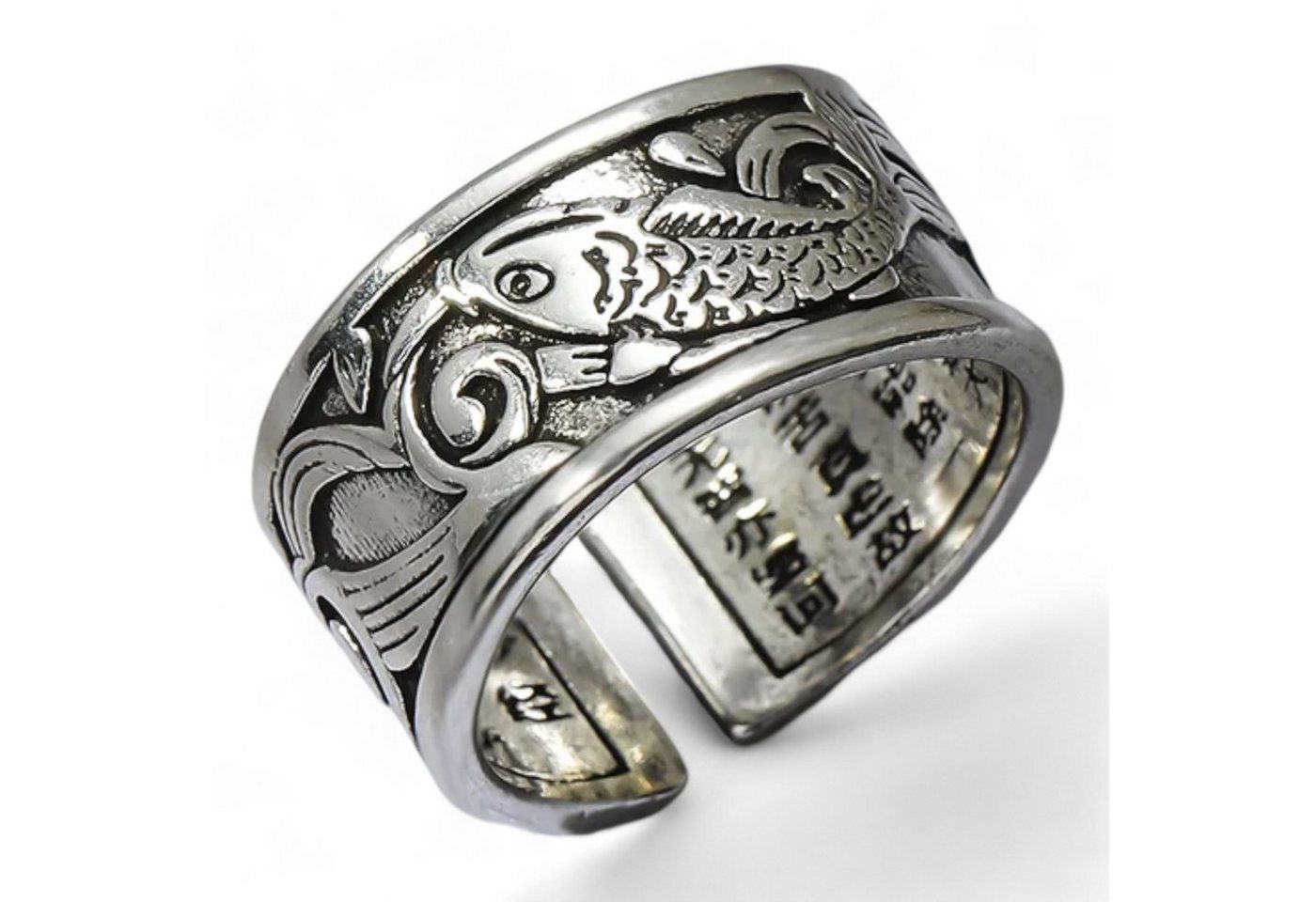 Eyecatcher Fingerring Koi Fisch Ring Silber Größenverstellbar, Größenverstellbar von Eyecatcher