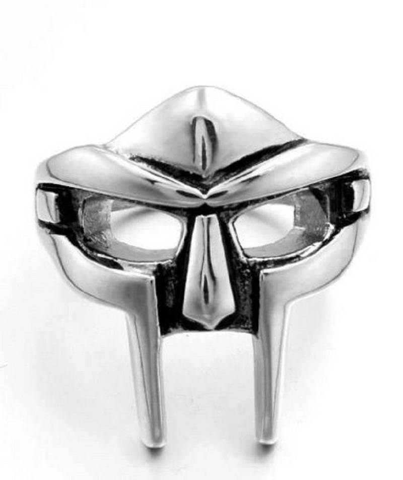 Eyecatcher Fingerring MF DOOM Edelstahl Ring Gladiator Hip Hop Ring Silber Rapper Ring, MF DOOM Ring, Gladiator von Eyecatcher