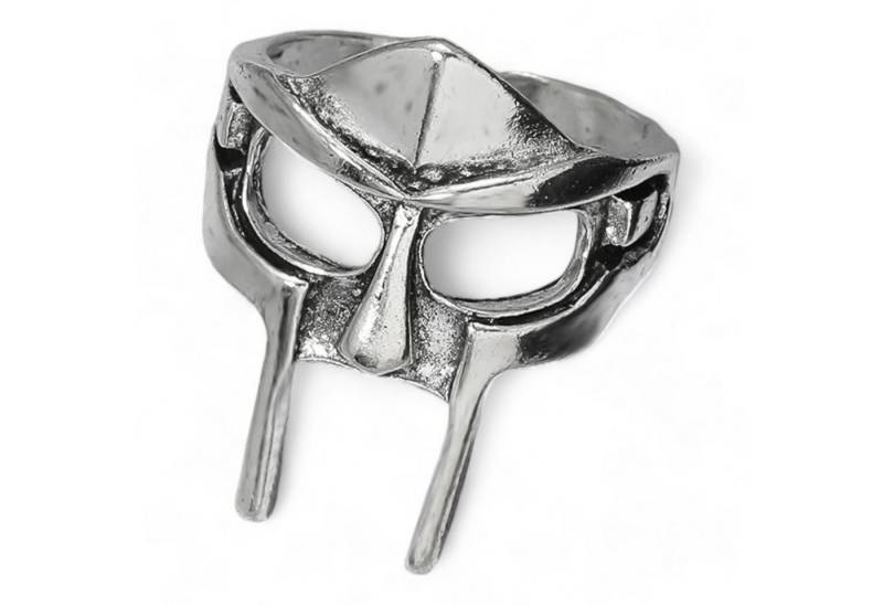 Eyecatcher Fingerring MF Doom Mask Ring Silber Hip Hop Ring One Size, Größenverstellbar, Hip Hop Ring von Eyecatcher