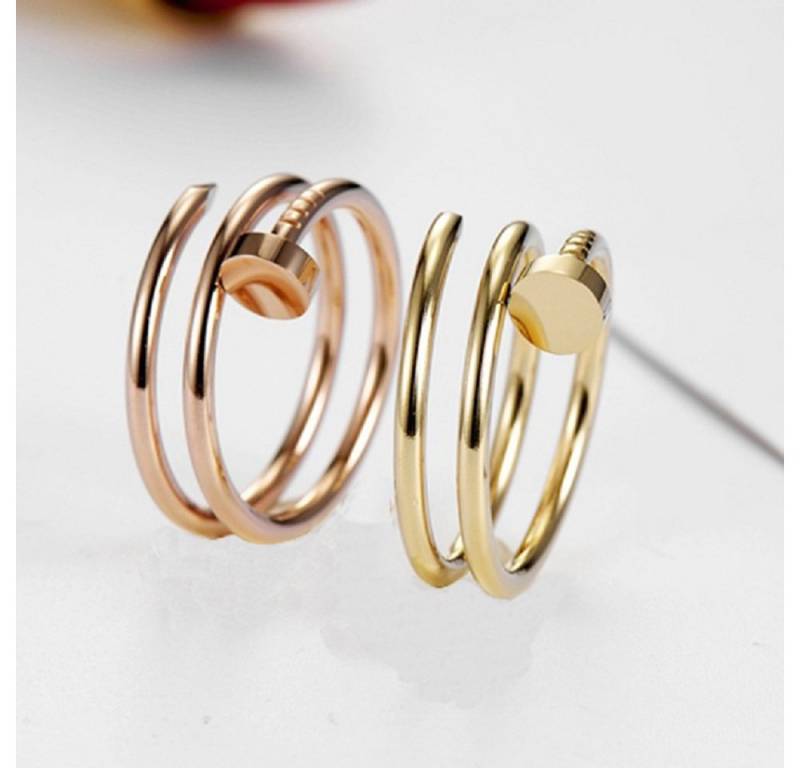 Eyecatcher Fingerring Nagel Ring Silber Gold oder Rosé Handwerker Ring, Nagel Ring, Handwerker Schmuck von Eyecatcher