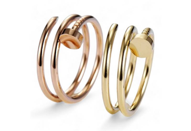 Eyecatcher Fingerring Nagel Ring Gold oder Rosé Handwerker Ring, Nagel Ring, Handwerker Schmuck von Eyecatcher
