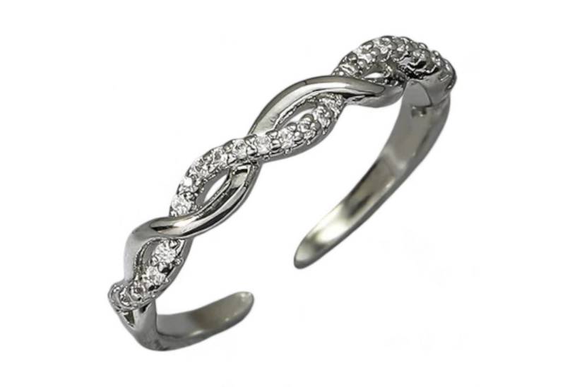 Eyecatcher Fingerring Offener Ring Undendlichkeit geflochten Silber, Größenverstellbar, Unendlichkeits Ring, Freundschafts Ring von Eyecatcher