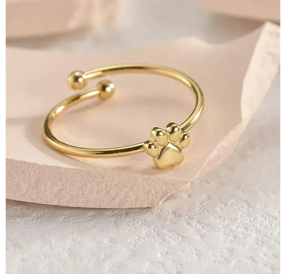 Eyecatcher Fingerring Offener süßer Pfotenabdruck Ring silber oder gold One Size, Pfoten Ring, Tierliebhaber Ring Eyecatcher Fingerring Offener süßer Pfotenabdruck Ring silber oder gold One Size, Pfoten Ring, Tierliebhaber Ring von Eyecatcher