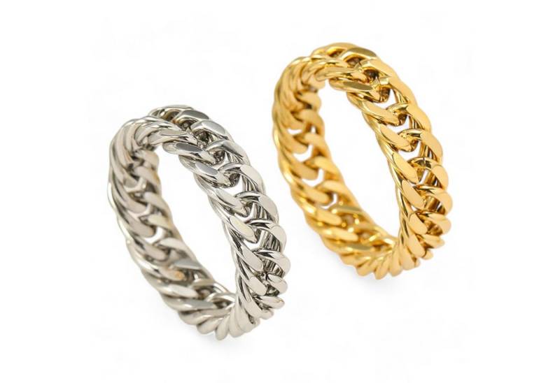 Eyecatcher Fingerring Panzerketten Ring Gold oder Silber Kettenglieder Fingerring, Kettenglieder Ring, Panzerketten Ring von Eyecatcher