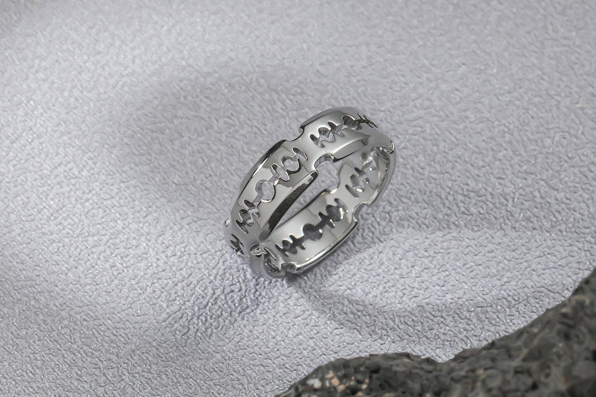 Eyecatcher Fingerring Rasiermesser Klingen Ring Hip Hop Ring Silber verschiedene Größen, Rasierklingenstil von Eyecatcher