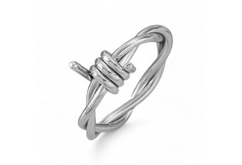 Eyecatcher Fingerring Silber-Ring im Stacheldraht-Design, Stacheldraht-Ring, Rebellisch von Eyecatcher