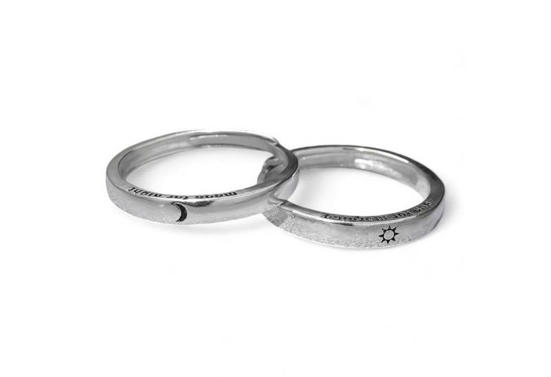 Eyecatcher Fingerring Sonne Mond Ring Set. Größenverstellbar. Silber, Größenverstellbar von Eyecatcher