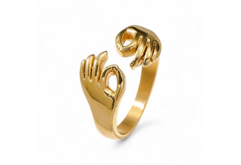 Eyecatcher Fingerring Statement Ring Alles Ok Finger Symbol Silber oder Gold, Statement Ring, Alles Ok Botschaft, Größenverstallbar von Eyecatcher