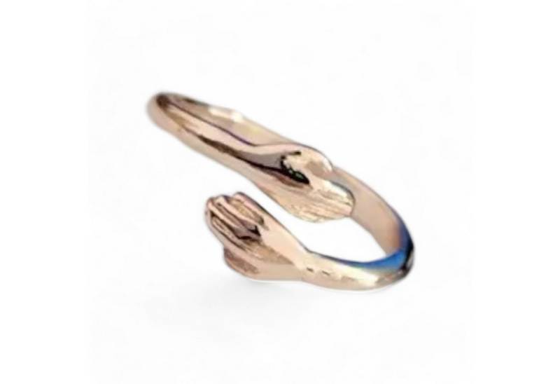 Eyecatcher Fingerring Verstellbare Umarmungsringe aus Kupfer in Gold- und Silberfarben HUG, Offener Ring, Hug Ring von Eyecatcher