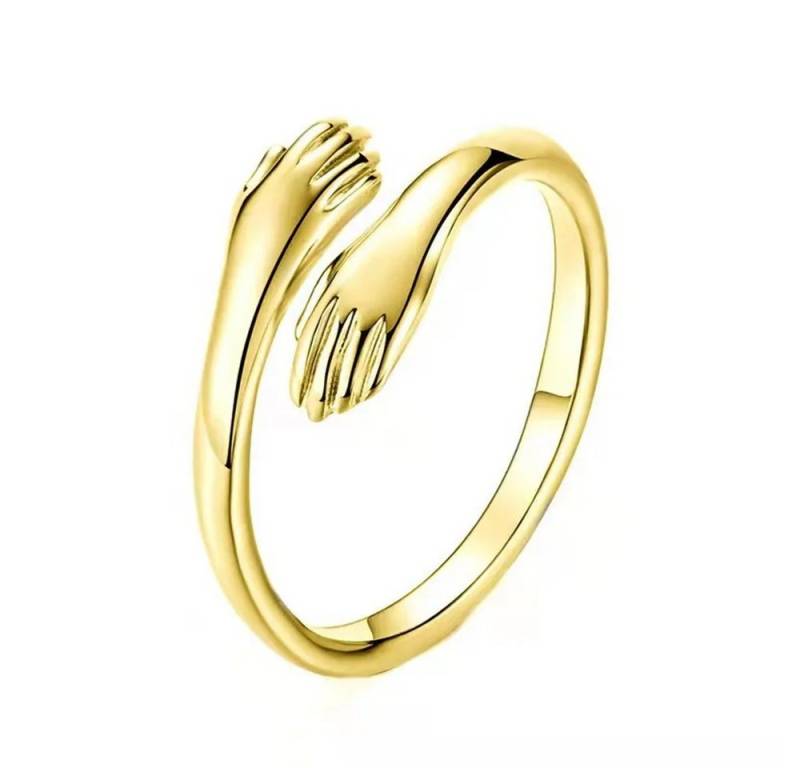 Eyecatcher Fingerring Verstellbare Umarmungsringe aus Kupfer in Gold- und Silberfarben HUG, Offener Ring, Hug Ring von Eyecatcher