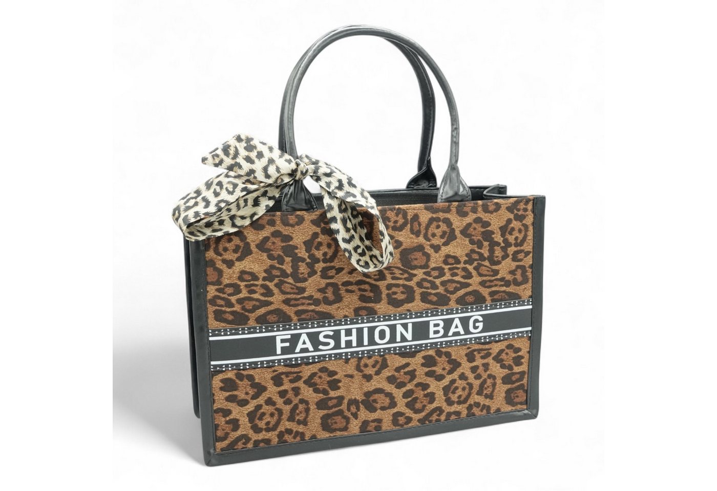 Eyecatcher Handtasche Leoparden Damen Handtasche mit Schal – Stylische Fashion Bag in Animal (Einzeln) von Eyecatcher