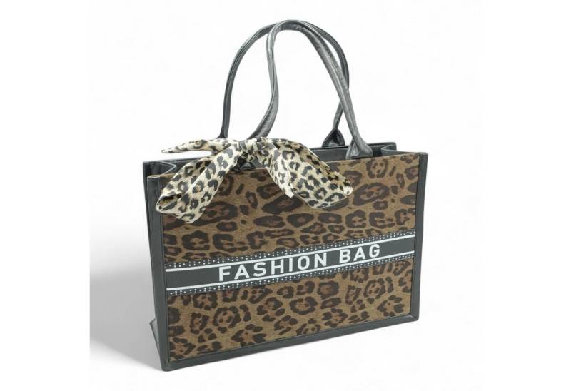 Eyecatcher Handtasche Leoparden Damen Handtasche mit Schal – Stylische Fashion Bag in Animal (Einzeln) von Eyecatcher