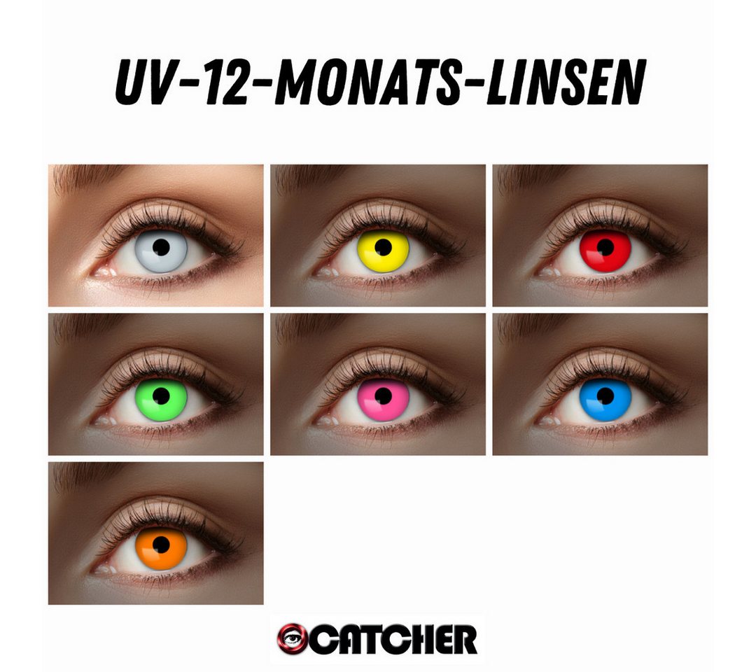 Eyecatcher Jahreslinsen Leuchtende UV Kontaktlinsen diverse Farben fluoreszierend von Eyecatcher