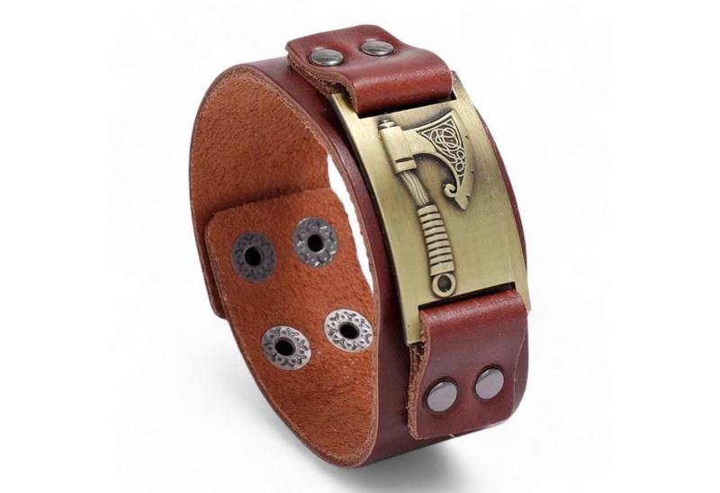 Eyecatcher Lederarmband Wickinger Axt Silber Bronze Gold Armband verstellbar Mittelalter (kein Set) von Eyecatcher