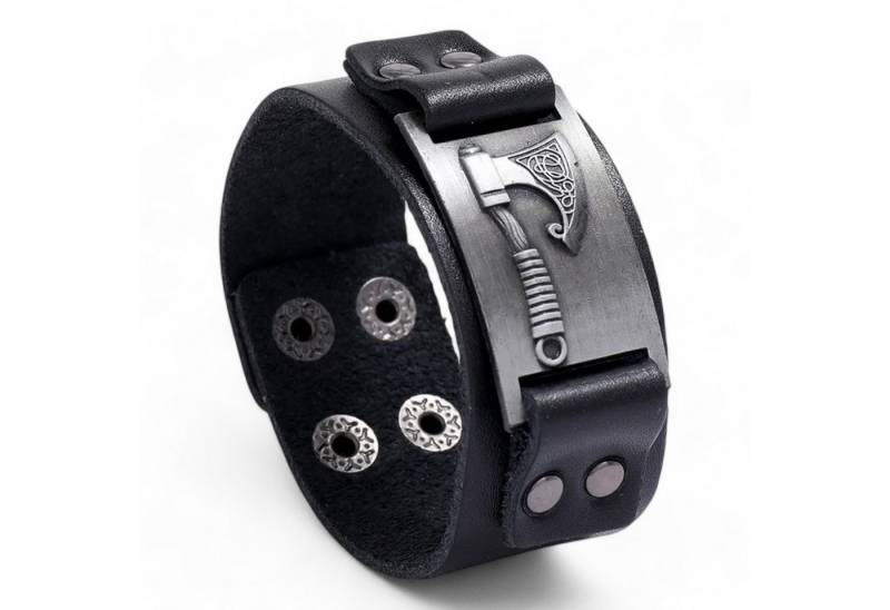 Eyecatcher Lederarmband Wickinger Axt Silber Bronze Gold Armband verstellbar Mittelalter (kein Set) von Eyecatcher