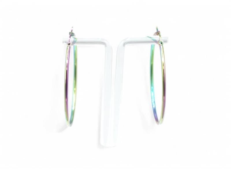 Eyecatcher Paar Creolen Exklusive Edelstahl-Creolen mit Regenbogeneffekt (Paar) von Eyecatcher