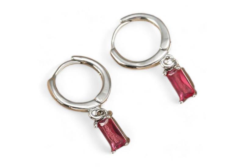 Eyecatcher Paar Creolen Ohrringe Creolen silber mit rot- oder blauem Stein von Eyecatcher