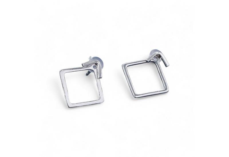 Eyecatcher Paar Ohrstecker 925 Sterling Silber minimalistische silberne Quadratohrringe geometris (Paar) von Eyecatcher