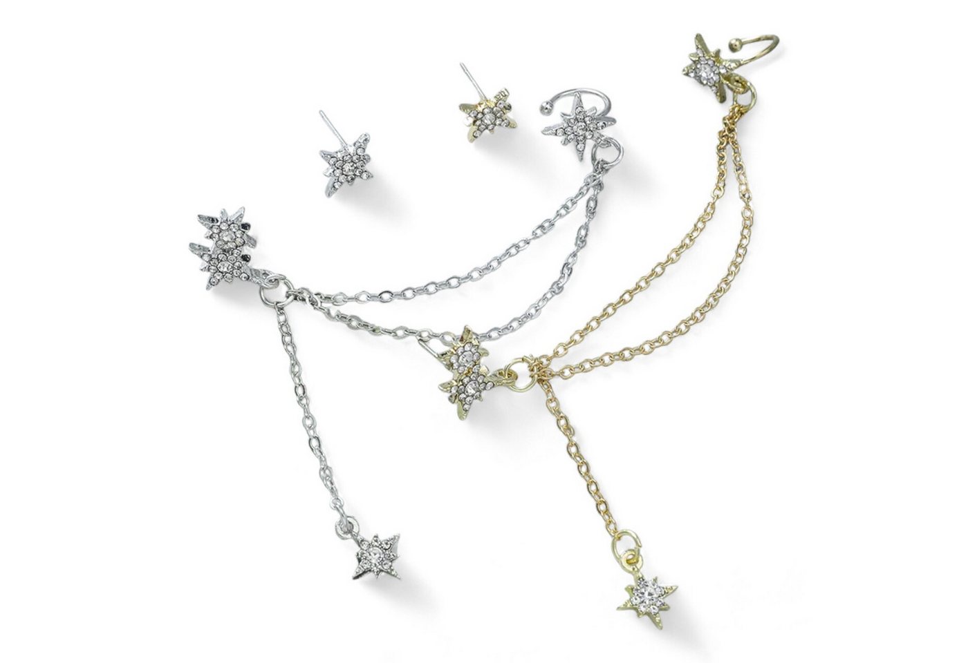 Eyecatcher Paar Ohrstecker Ketten Ohrstecker Drop Chain. Ohrring mit Kette. Kein Paar (kein Set) von Eyecatcher