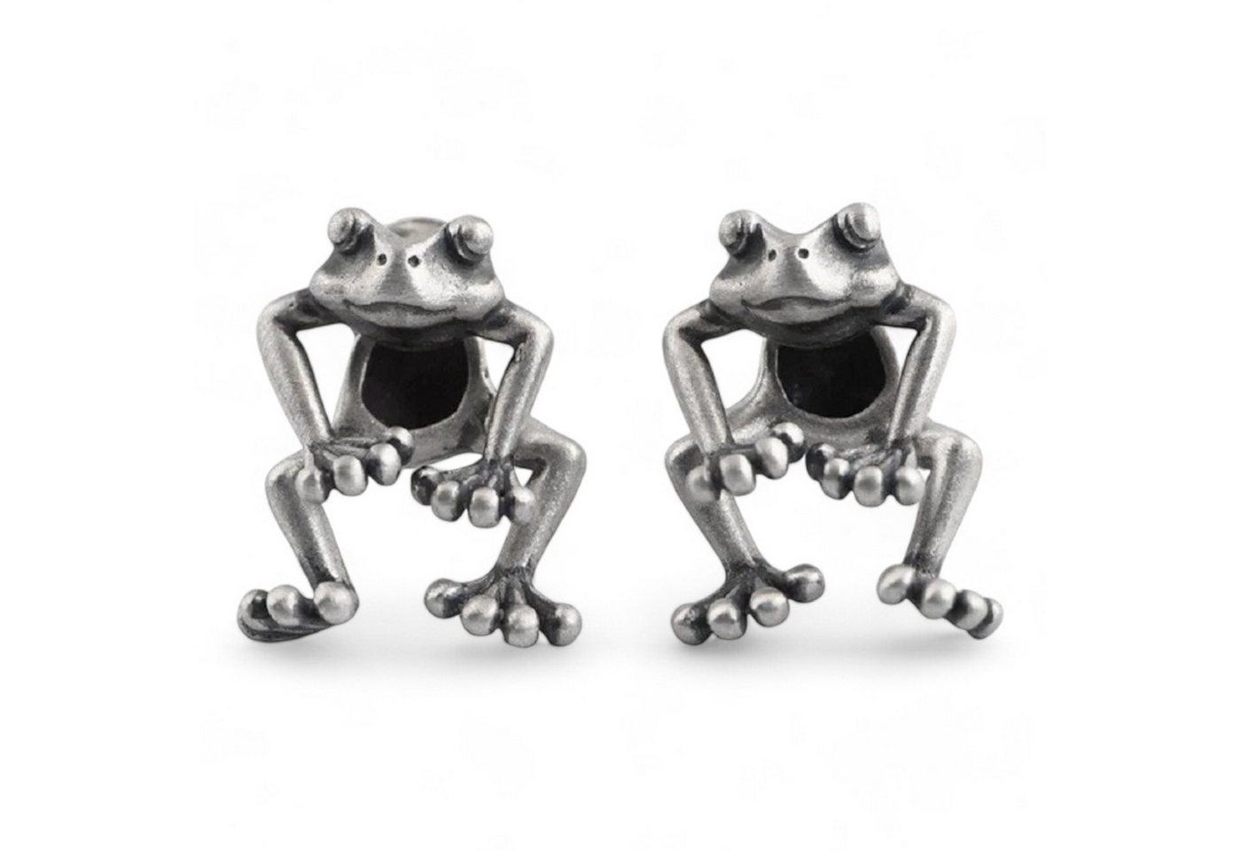 Eyecatcher Paar Ohrstecker Lustige Frosch Ohrringe 2 teilig silberfarben von Eyecatcher