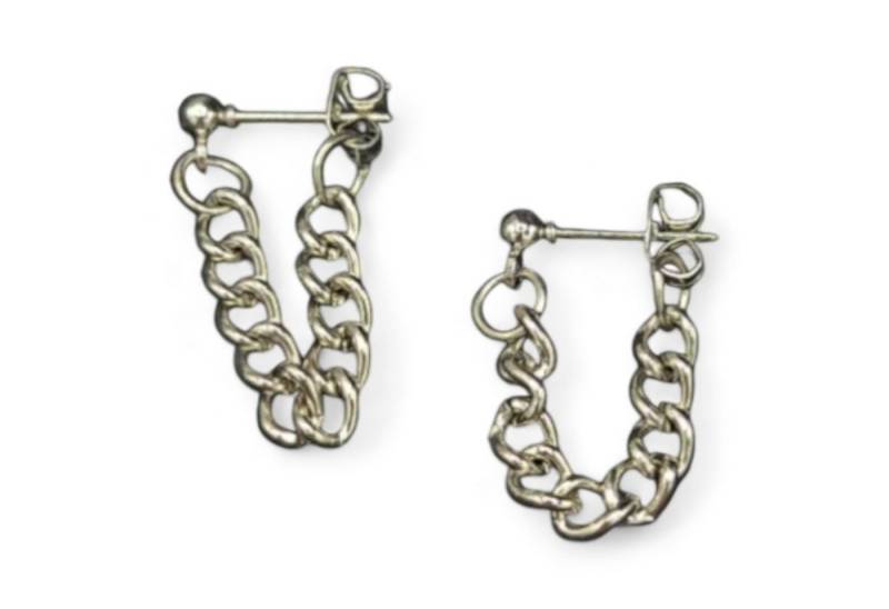 Eyecatcher Paar Ohrstecker Ohrstecker mit Dropchain in Silber (Set) von Eyecatcher