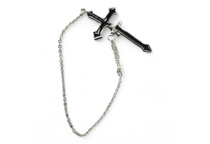 Eyecatcher Paar Ohrstecker Zusammensteckbares Kreuz mit Dropchain Ohrstecker (Ein Ohrstecker) von Eyecatcher