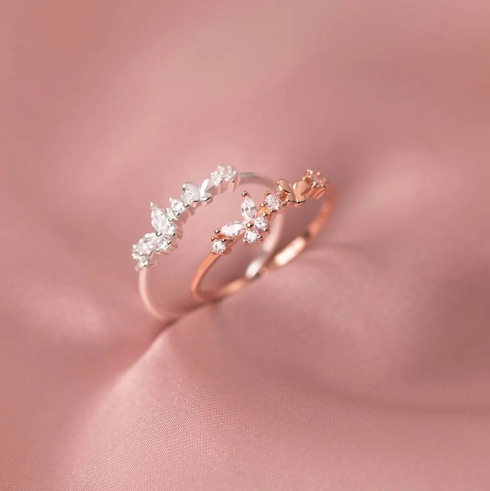 Eyecatcher Silberring 925 Sterling Silber Schmetterling Ring Zirkonia, Größenverstellbar, Schmetterling Ring Eyecatcher Silberring 925 Sterling Silber Schmetterling Ring Zirkonia, Größenverstellbar, Schmetterling Ring von Eyecatcher