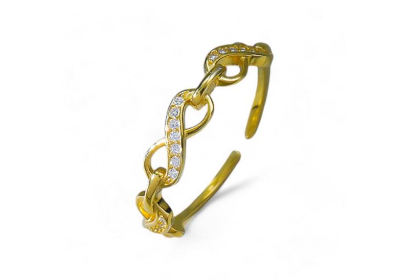 Eyecatcher Silberring Eleganter Infinity-Ring mit Gliederdetails aus Gold und Silber, verzie, Infinity-Ring von Eyecatcher