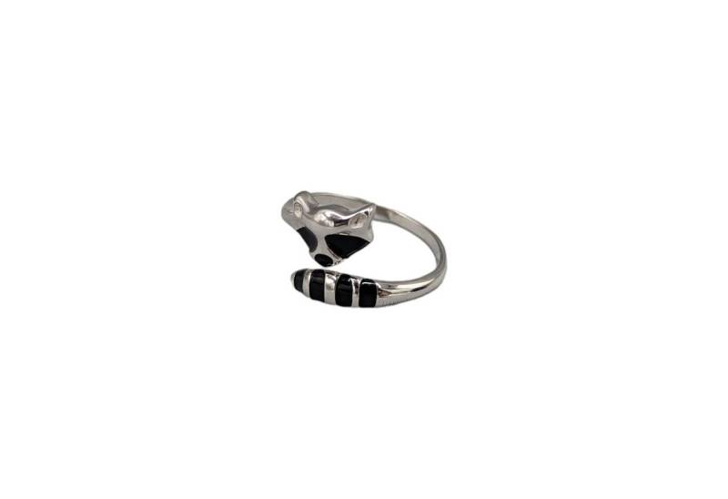 Eyecatcher Silberring Süßer Waschbär Ring Sterling Silber 925 One Size von Eyecatcher