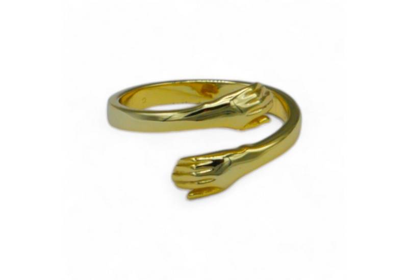 Eyecatcher Silberring Umarmende Hände 925 Sterling Silber oder vergoldet von Eyecatcher
