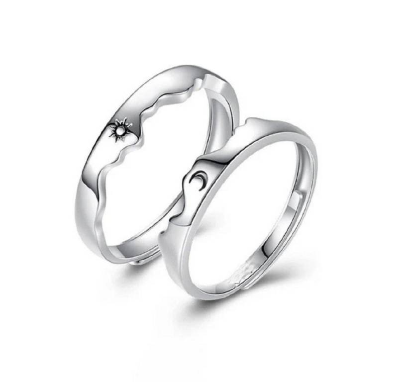Eyecatcher Silberring eleganter Sonne-Mond Ring Sterling Silber S925, größenverstellbar, Freundschaftsring, Sterling Silber Eyecatcher Silberring eleganter Sonne-Mond Ring Sterling Silber S925, größenverstellbar, Freundschaftsring, Sterling Silber von Eyecatcher