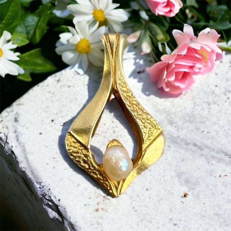 Alter Kettenanhänger 925Er Silber Vintage Geschenk Patina Alt Retro Anhänger Edel Exklusiv Perle Vergoldet Eyecatcher von EyecatchersJuwellery