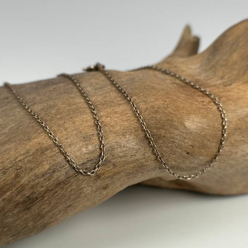 Ankerkette 925Er Silber 37, 5cm Lang 1mm Breit Vintage Silberkette Geschenk Patina Damen Halskette Eyecatcher Exklusiv Retro Zeitlos von EyecatchersJuwellery