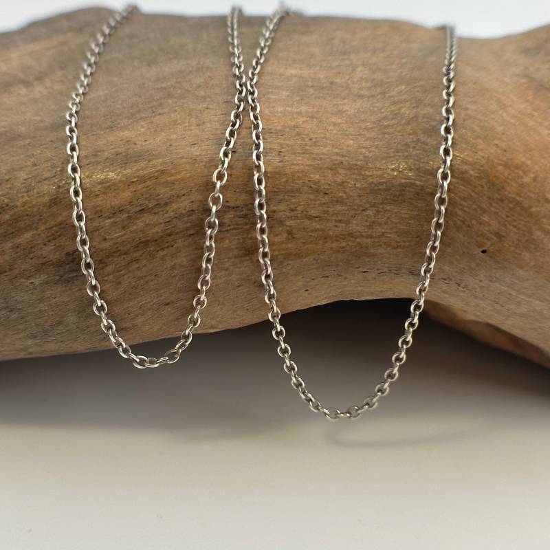 Ankerkette 925Er Silber 39cm Lang 1, 1mm Breit Vintage Silberkette Geschenk Patina Damen Halskette Eyecatcher Exklusiv Retro Zeitlos von EyecatchersJuwellery