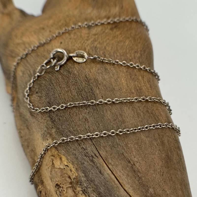 Ankerkette 925Er Silber 41cm Lang 1, 4mm Breit Vintage Silberkette Geschenk Patina Damen Halskette Eyecatcher Exklusiv Retro Zeitlos Rarität von EyecatchersJuwellery