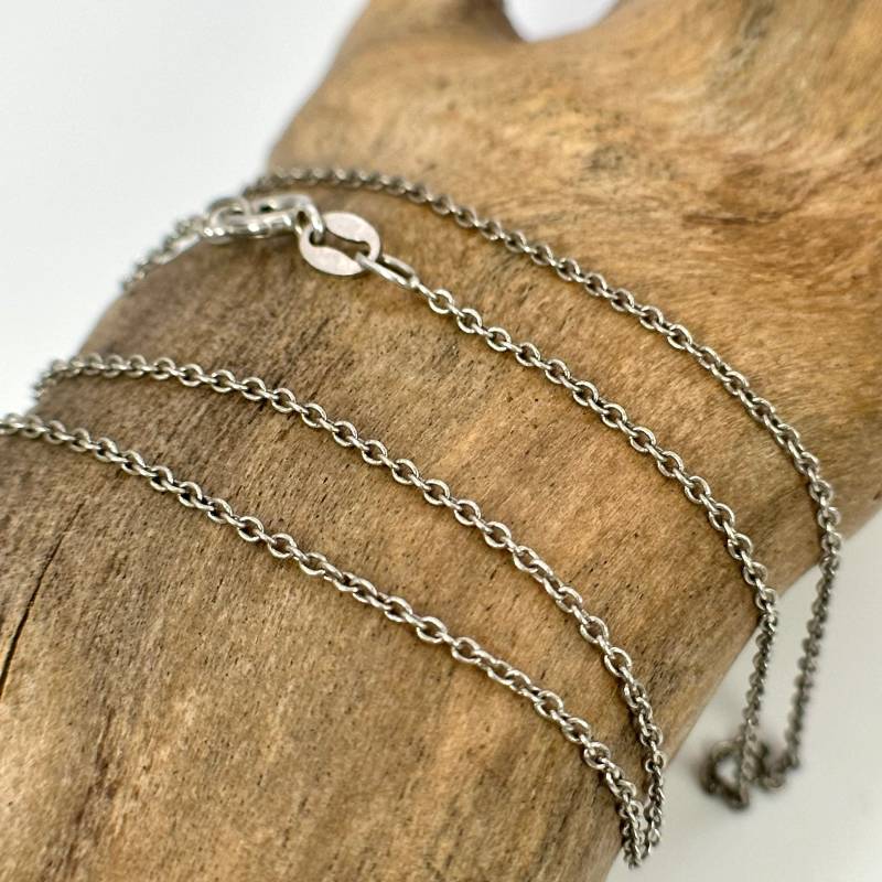 Ankerkette 925Er Silber 42cm Lang 1, 4mm Breit Vintage Silberkette Geschenk Patina Damen Halskette Eyecatcher Exklusiv Retro Zeitlos von EyecatchersJuwellery