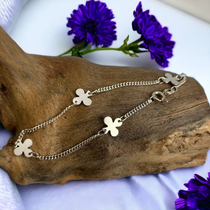 Armband 925Er Silber 18cm Vintage Geschenk Patina Luxus Accessoires Panzer Kette Eyecatcher Panzerkette Retro Kinder Mädchen Modern Kreuz von EyecatchersJuwellery
